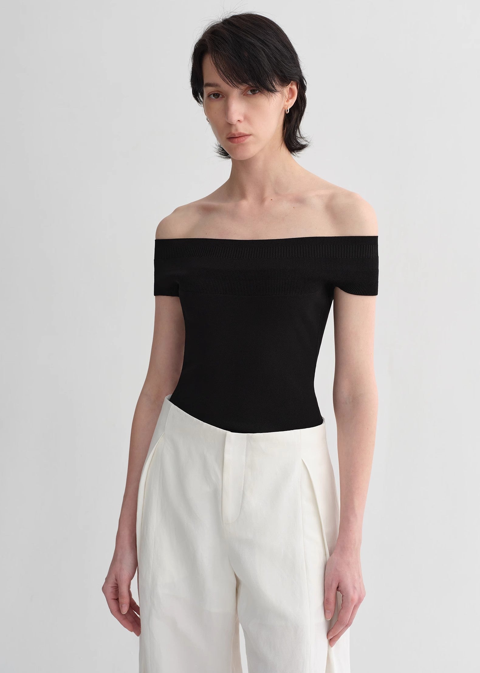 Mulberry silk blended one-shoulder strapless elegant multi-color knitted summer top T-shirt for women - immagine 5