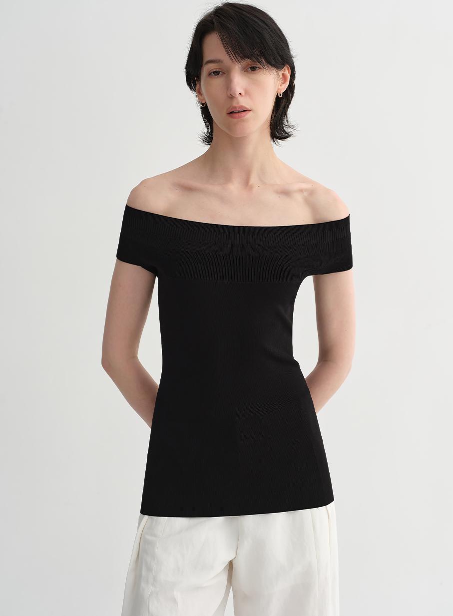 Mulberry silk blended one-shoulder strapless elegant multi-color knitted summer top T-shirt for women - immagine 9