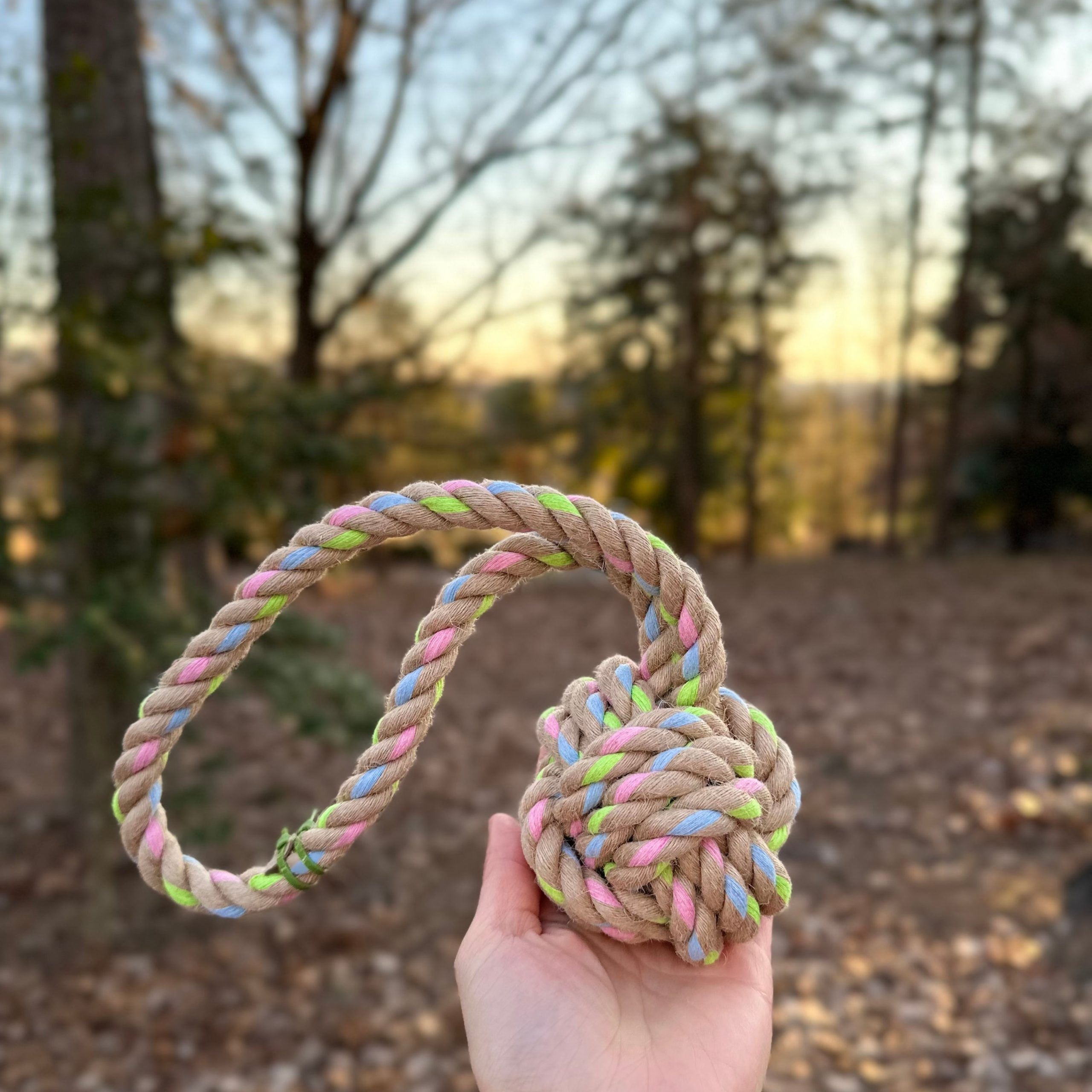 Rainbow Joy Hemp Rope Tug Toys - immagine 4