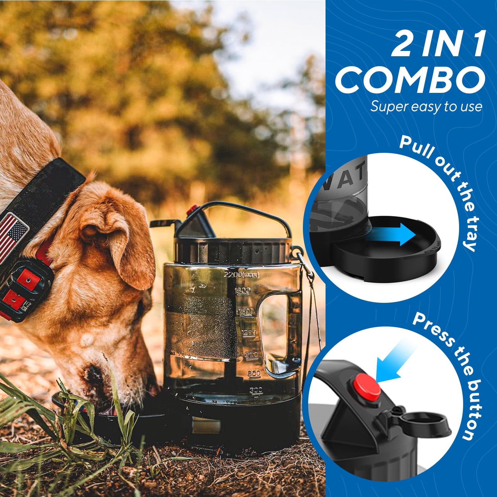Large Dog Travel Water Bowl Dispenser - immagine 2