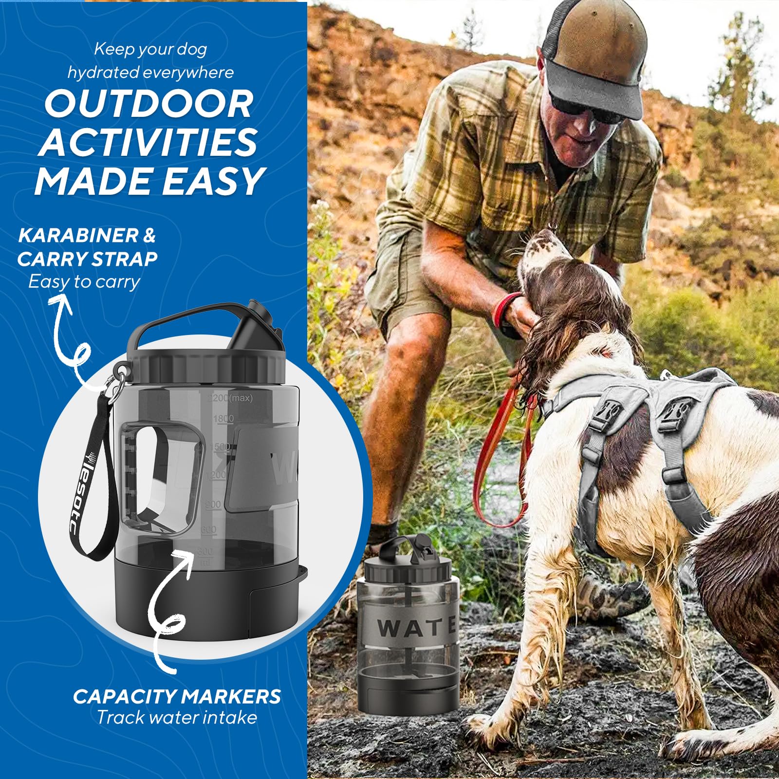 Large Dog Travel Water Bowl Dispenser - immagine 3
