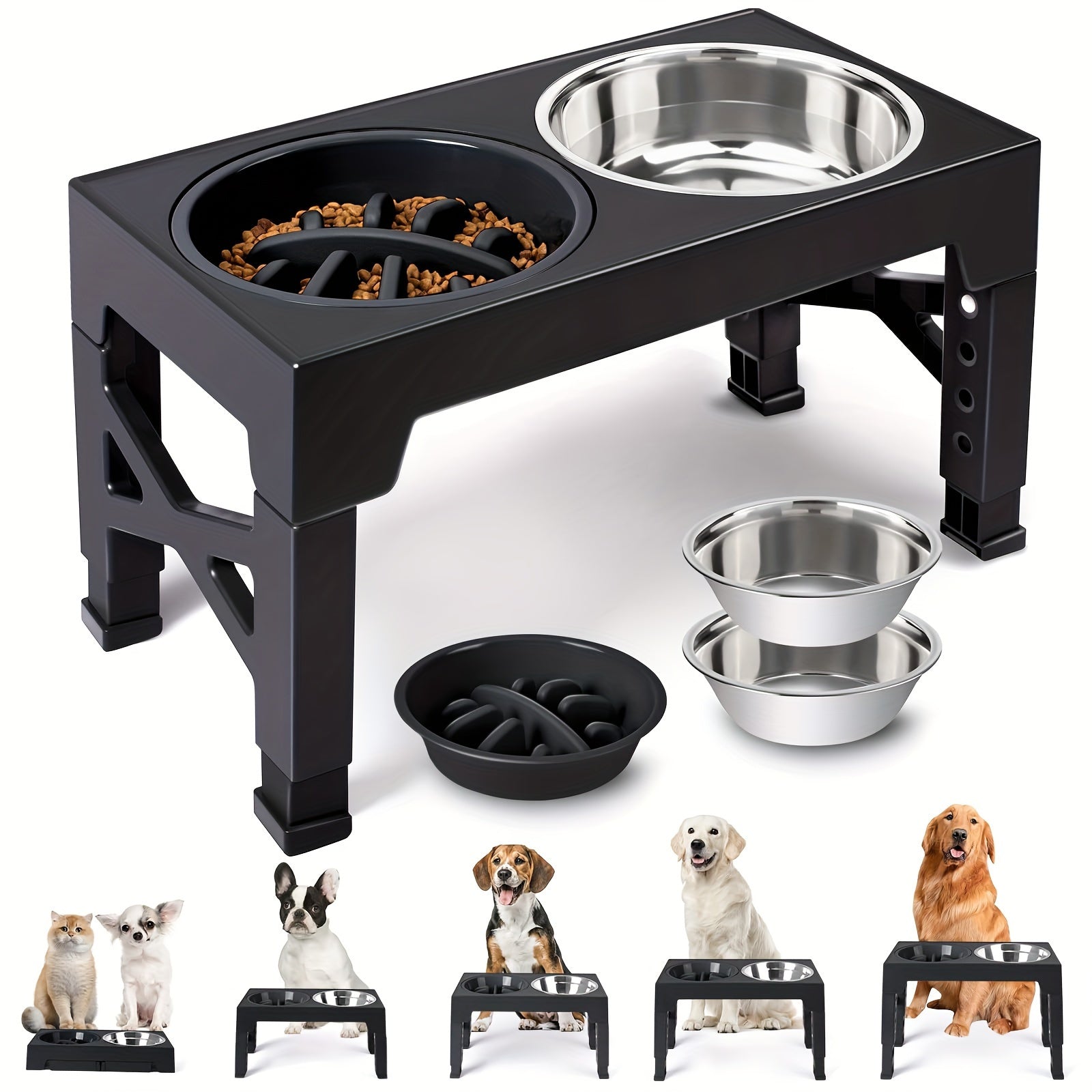 Dog Bowl Stand with 3 Bowls - immagine 2