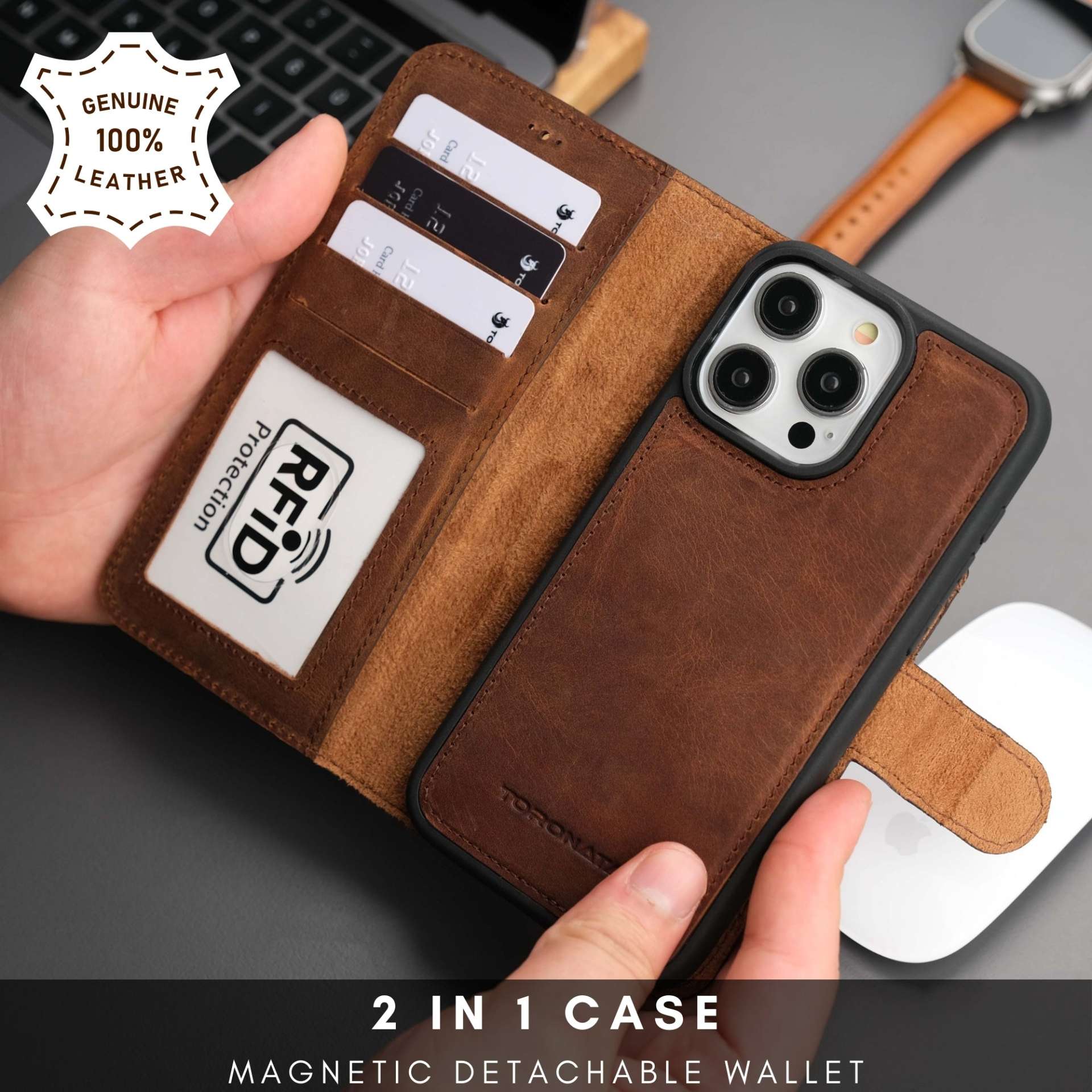Casper Leather iPhone 14 Pro Max Wallet Case | MagSafe - immagine 2