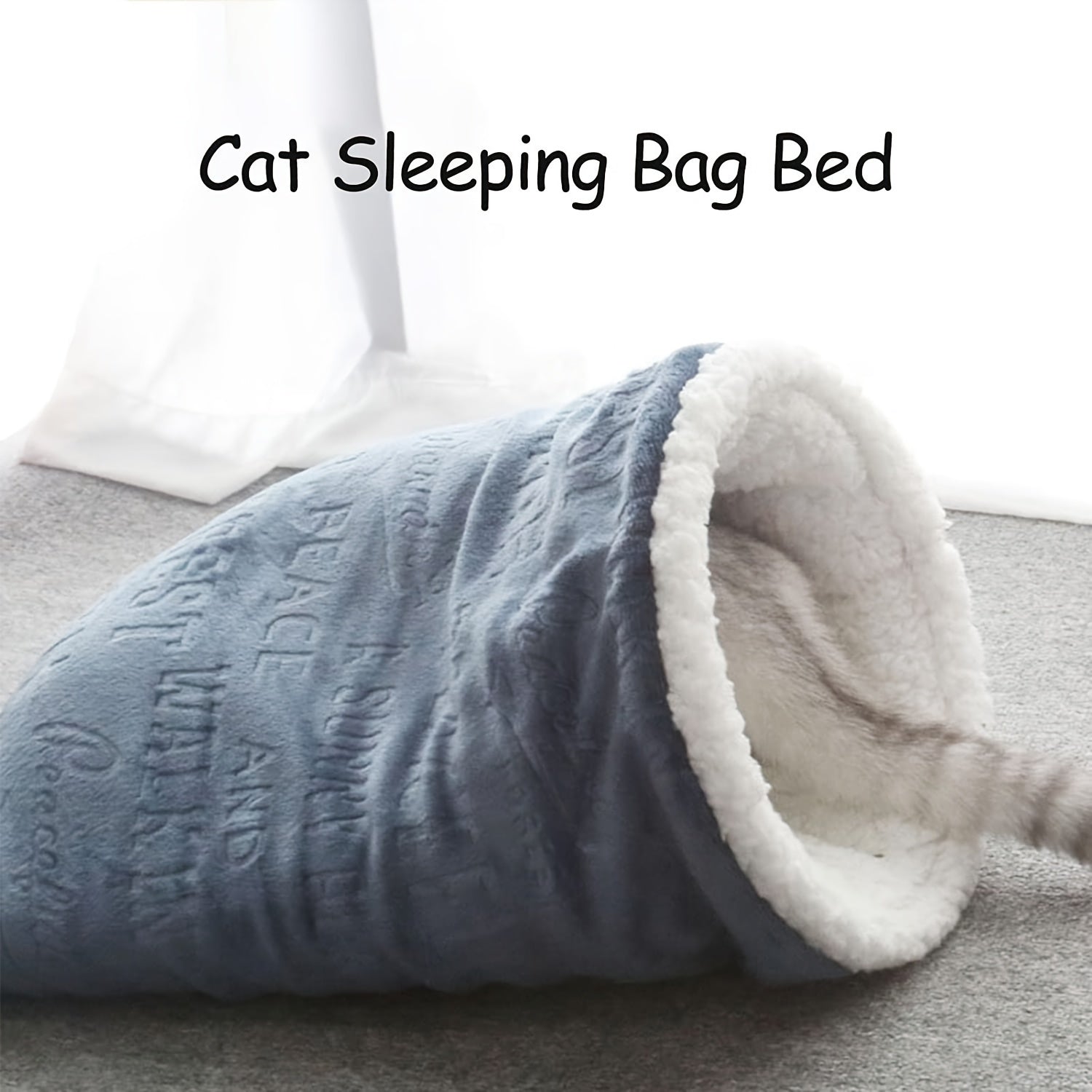 Soft Plush Cat Sleeping Bag Wrap Sack - immagine 4