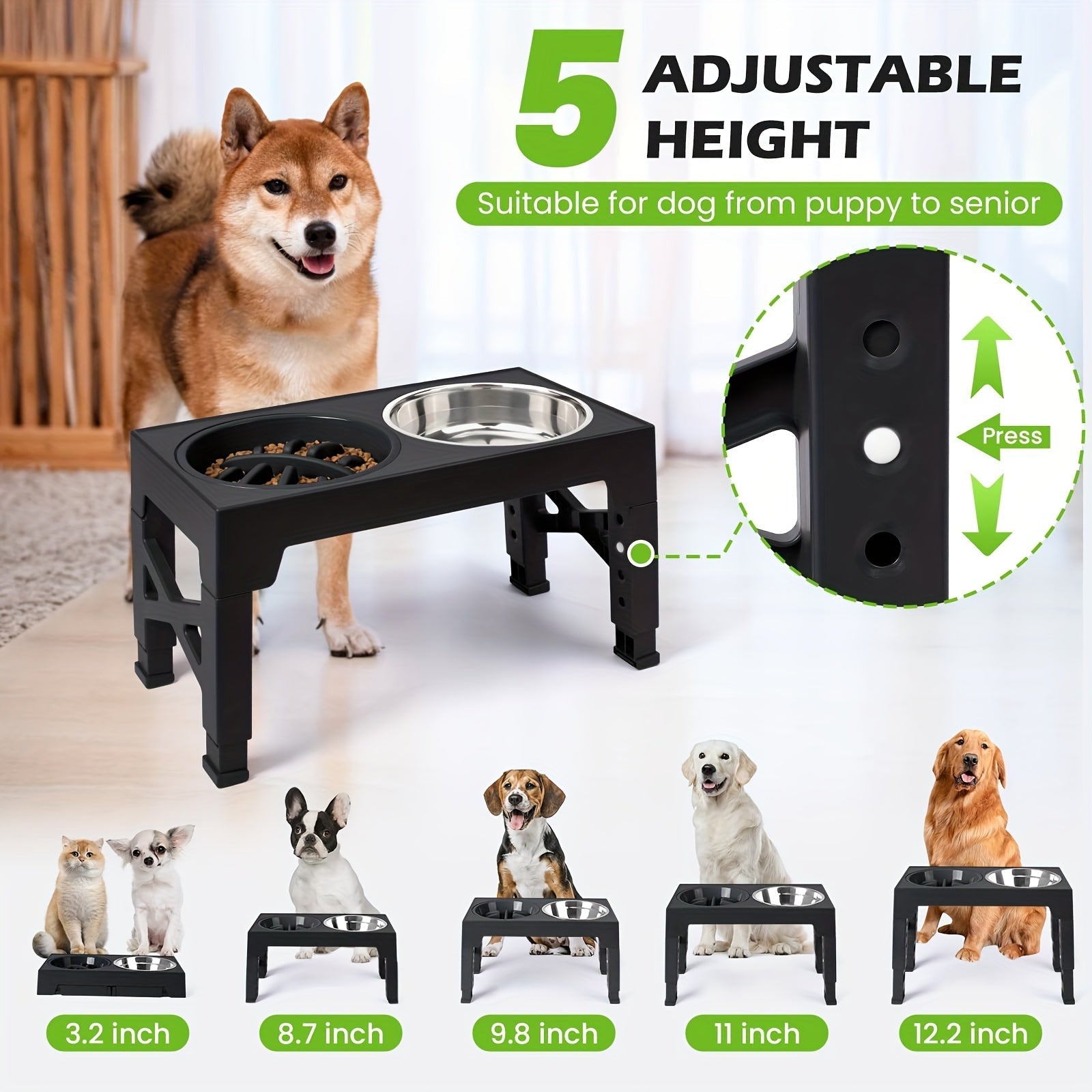 Dog Bowl Stand with 3 Bowls - immagine 4