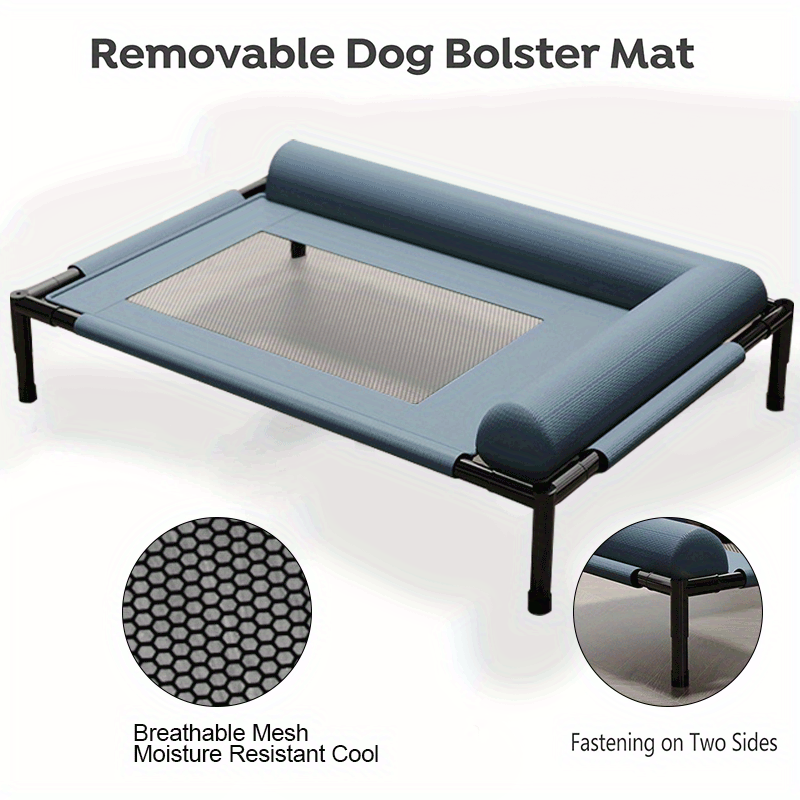 Cooling Raised Dog Bed with Pillow Support - immagine 2