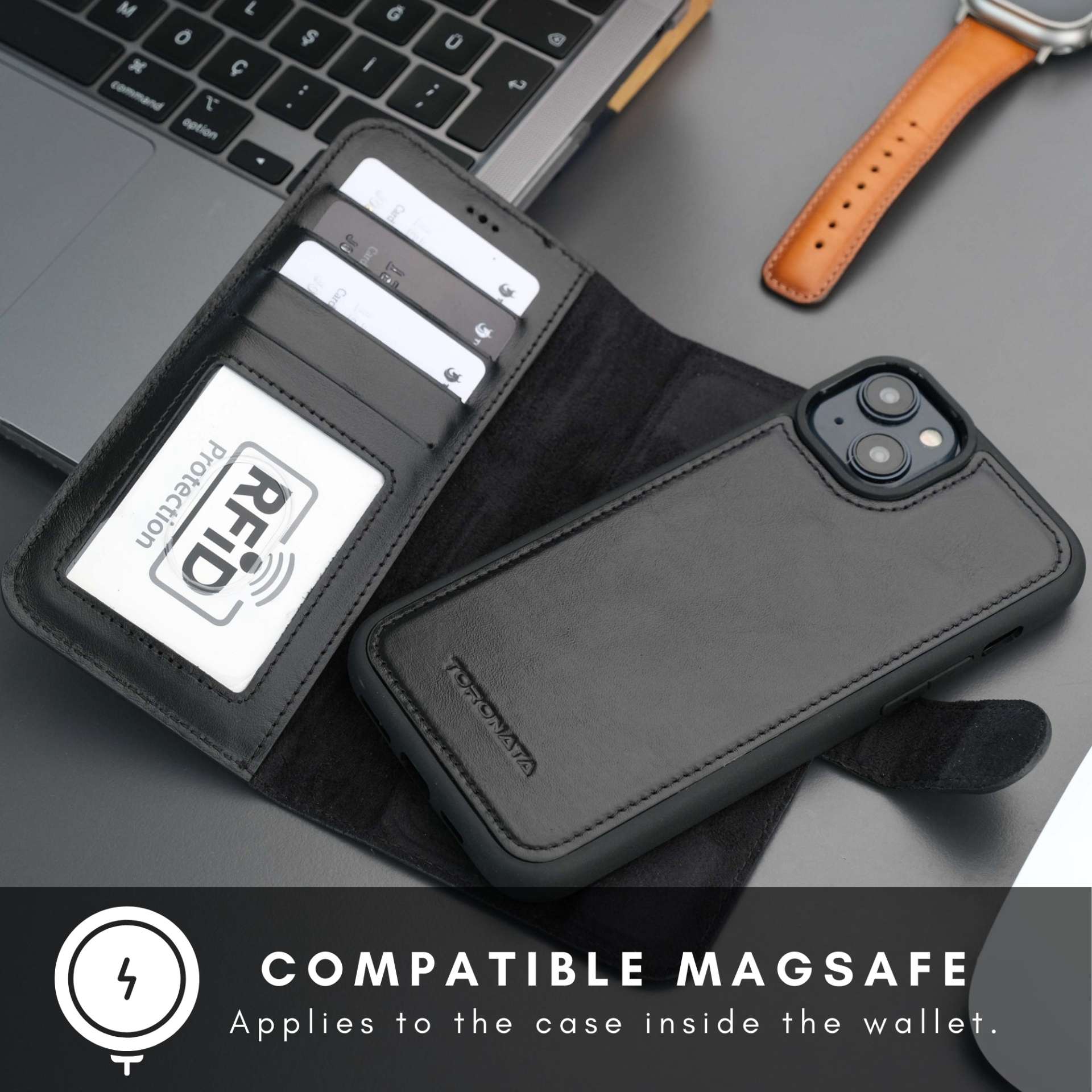 Casper Leather iPhone 14 Plus Wallet Case | MagSafe - immagine 5