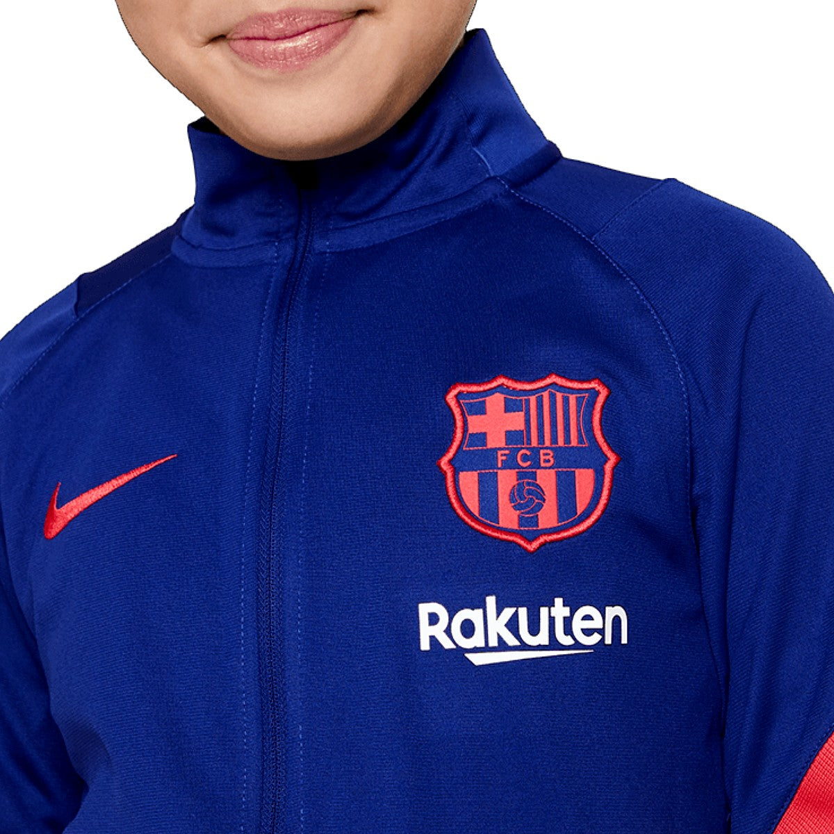 Kids - FC Barcelona blue presentation Soccer tracksuit 2021 - Nike - immagine 3