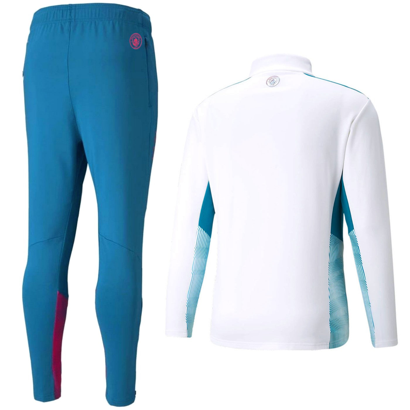 Manchester City white/blue training technical tracksuit 2022 - Puma - immagine 2