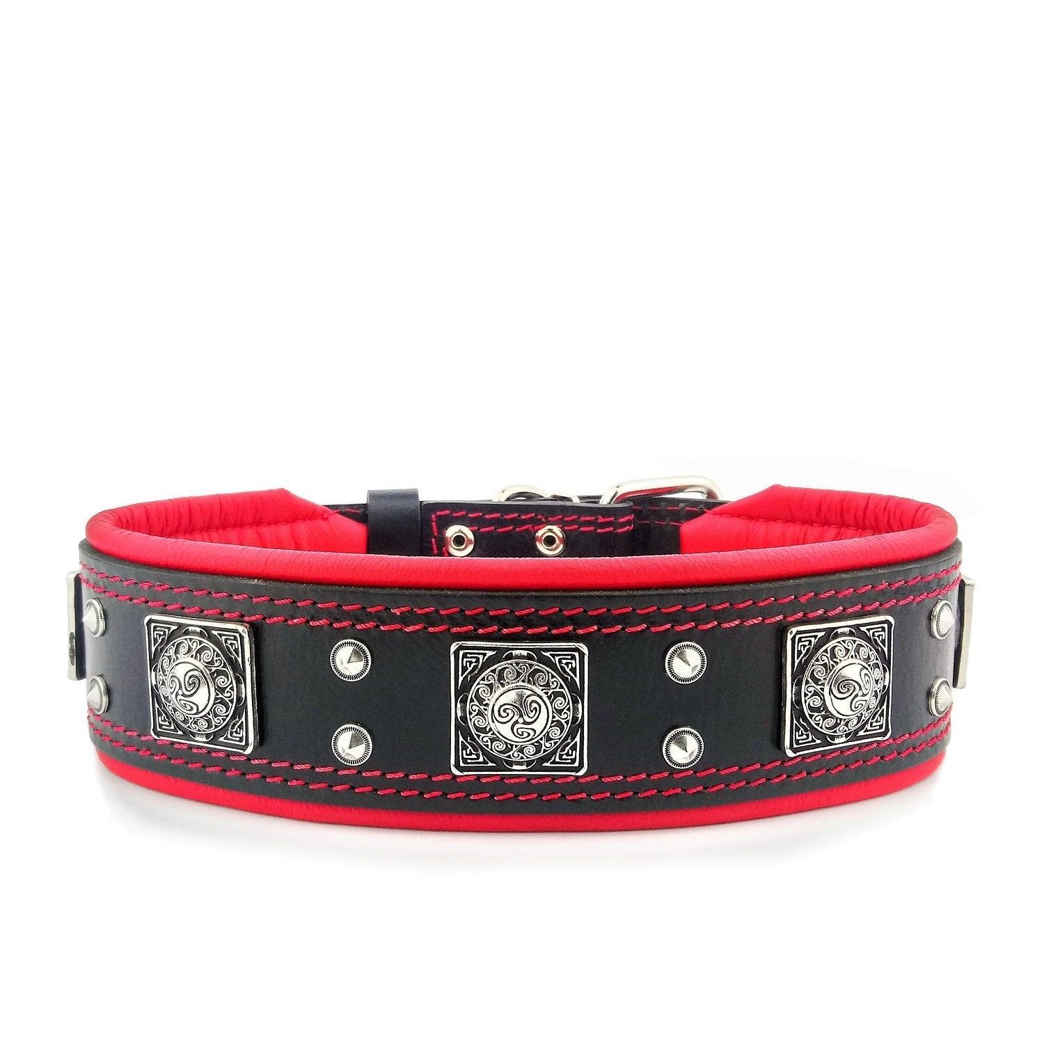 The "Eros" collar 2.5 inch wide black & red - immagine 3