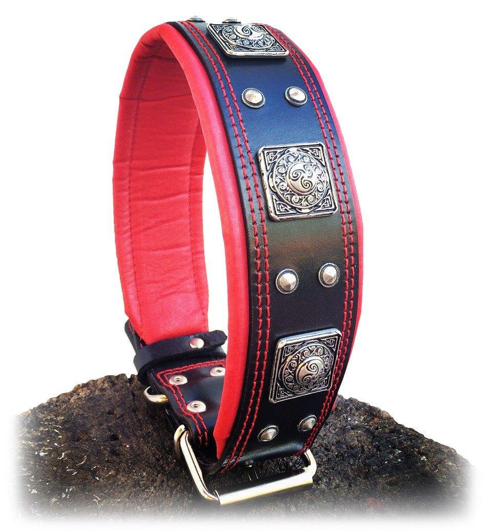 The "Eros" collar 2.5 inch wide black & red - immagine 4