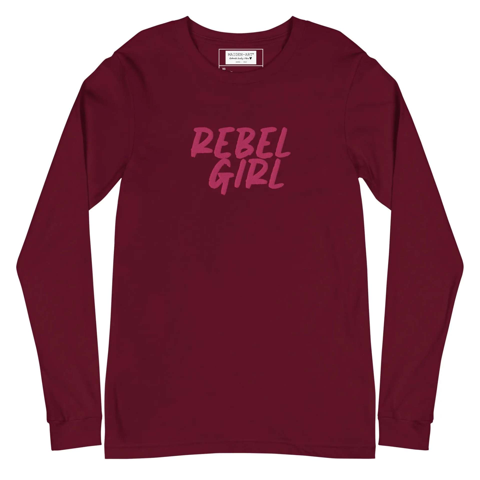 Rebel Girl Unisex Long Sleeve Tee with EMBROIDERY - immagine 5