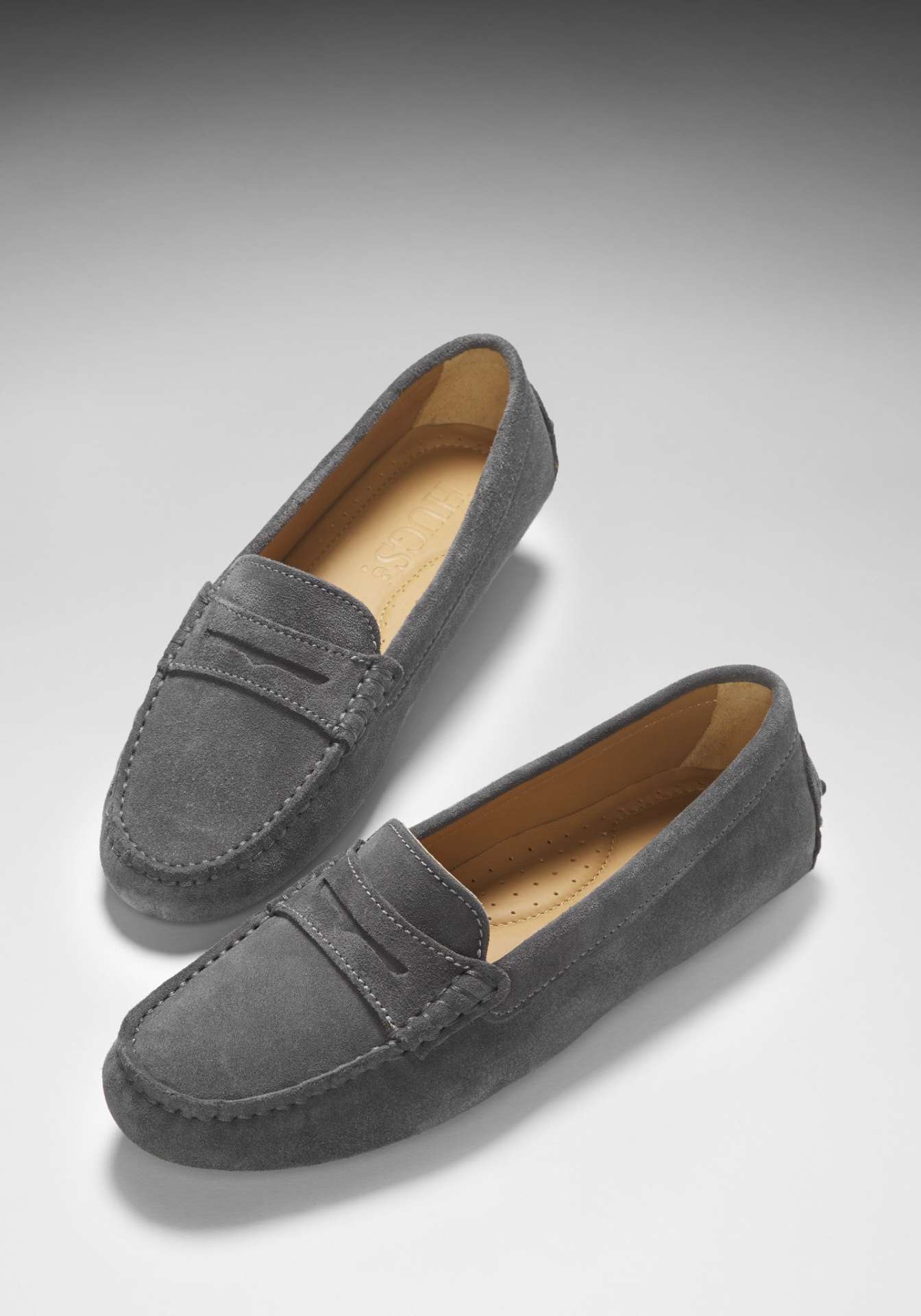 Women's Penny Driving Loafers, slate grey suede - immagine 5