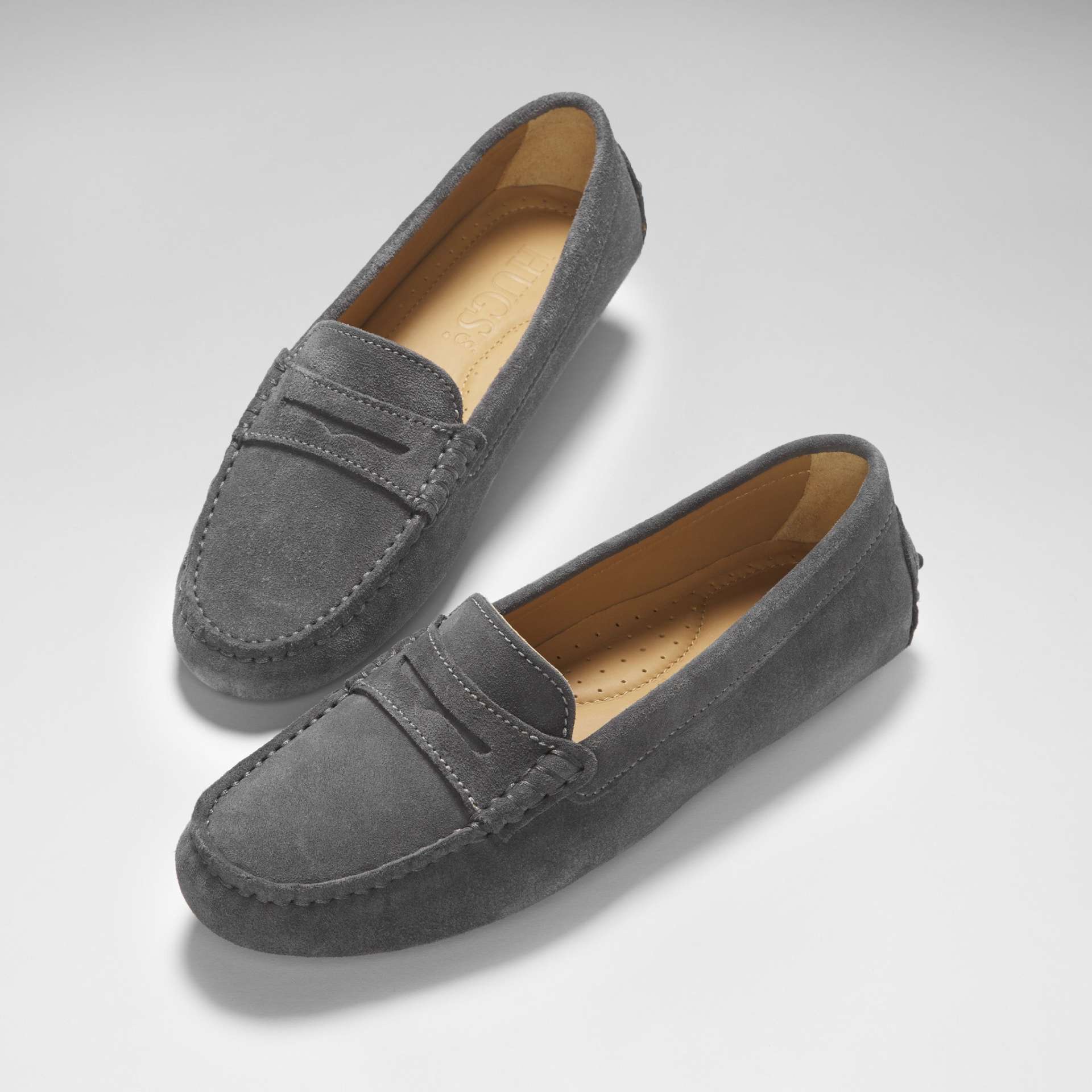 Women's Penny Driving Loafers, slate grey suede - immagine 2