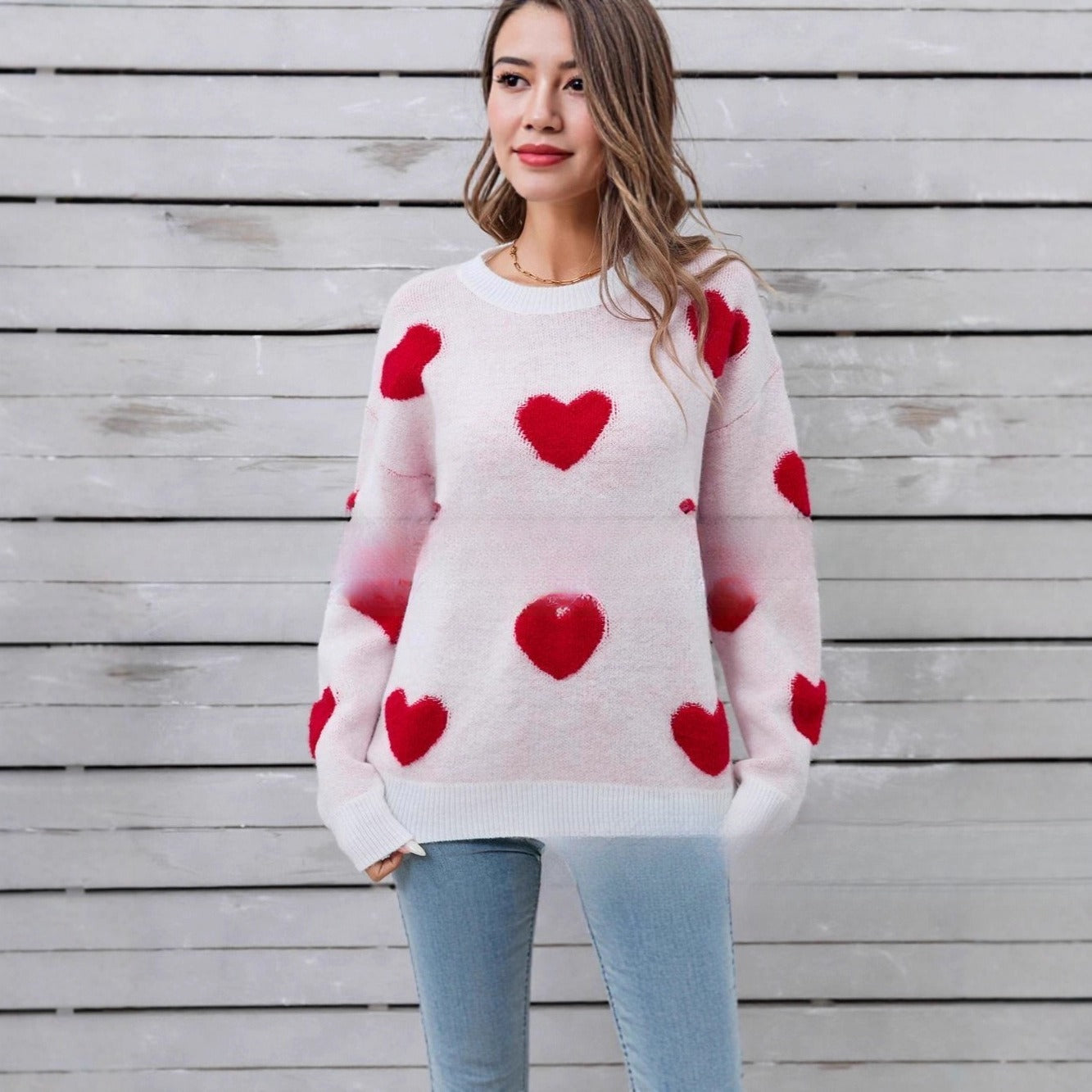 Fashion Women's Wear Love Long Sleeve Knitted Sweater - immagine 20