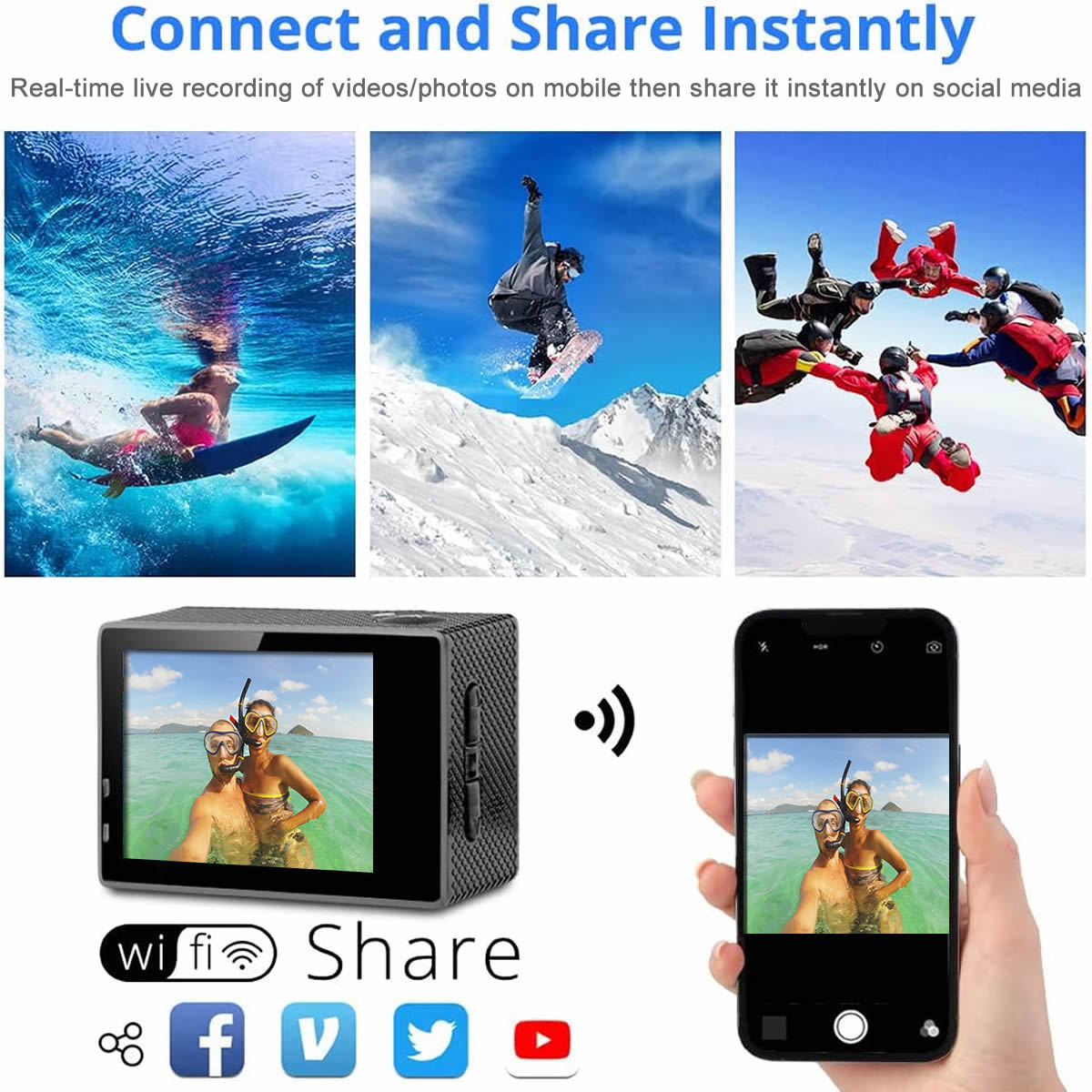 Action Camera 4K Waterproof - immagine 5