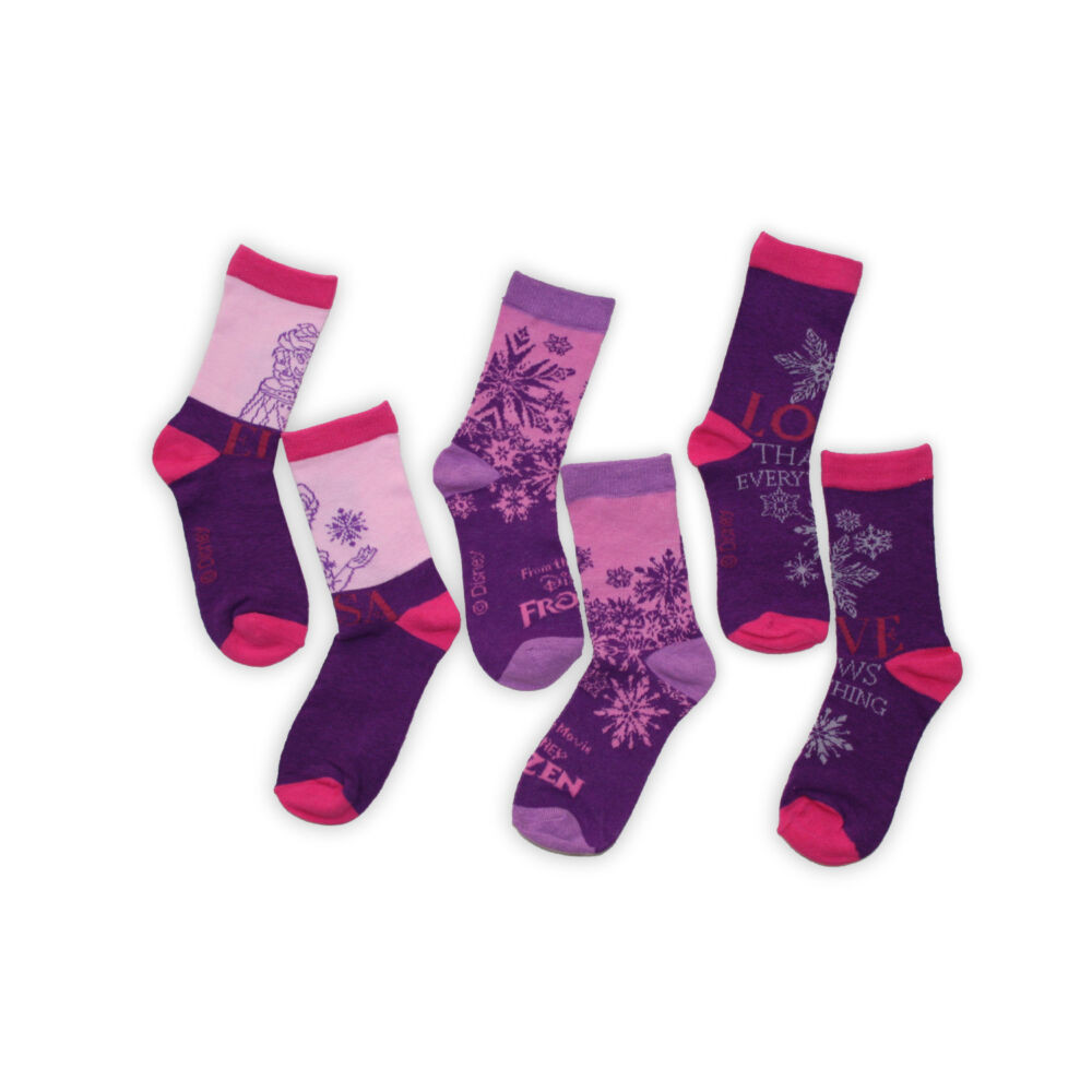 Children's cotton ankle socks - 3 pairs - Frozen - purple - 31-34 - immagine 2