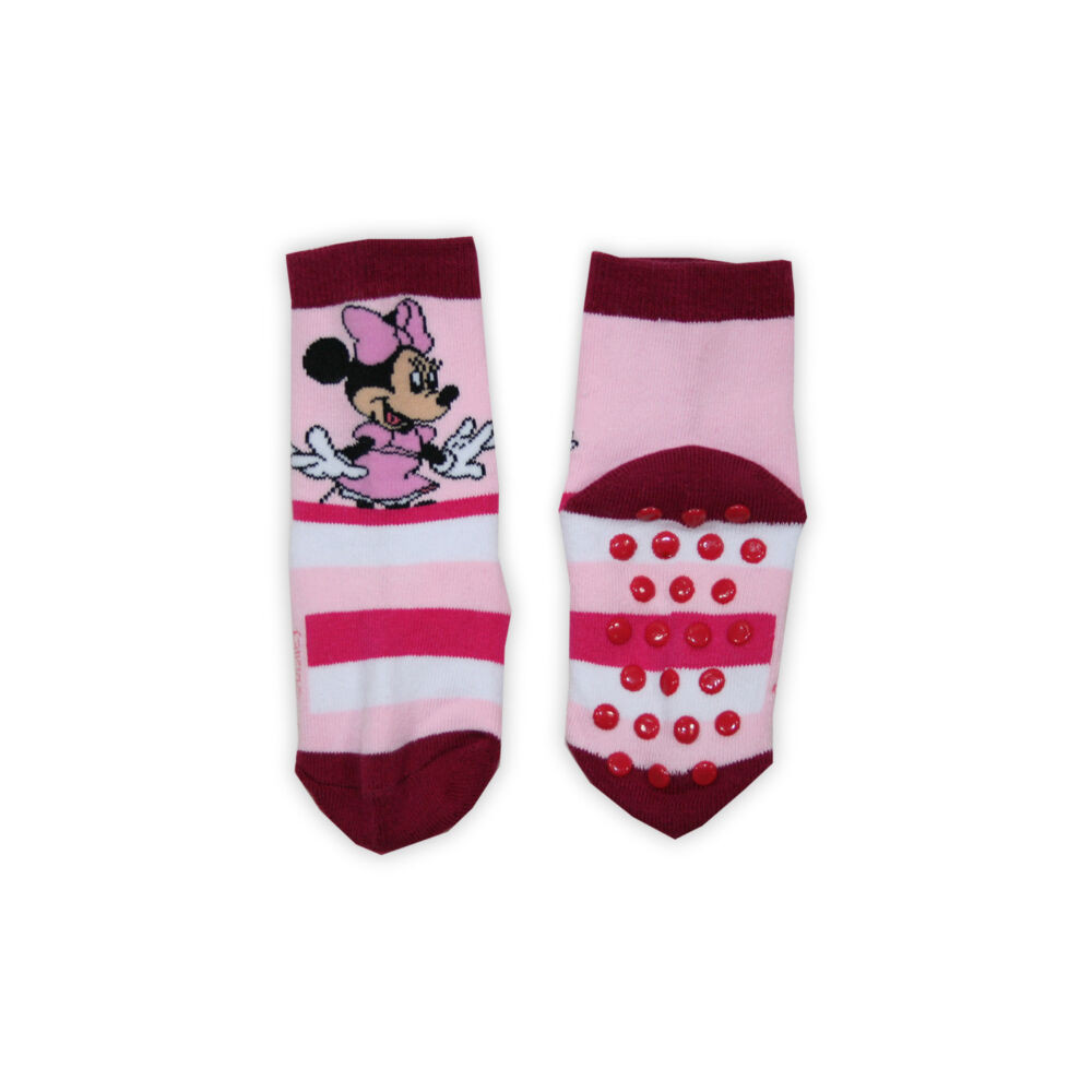 Kids' ankle socks with anti-slip - Minnie Mouse - full sock - light pink - 27-30 - immagine 2