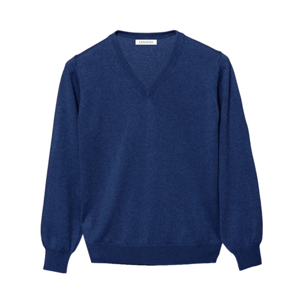 Maglia Uomo 100% Puro Cashmere Scollo a V - immagine 6