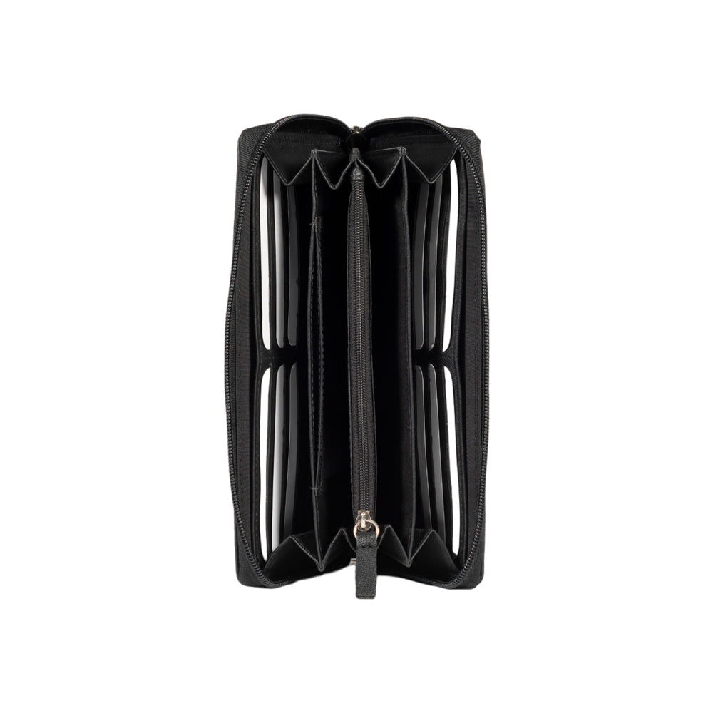 RB12080A | Women's wallet in genuine full-grain leather, with light grain. Black color. RFID protection. Size: 20 x 10 x 2.5 cm. Packaging: gift box bottom/cover - immagine 2
