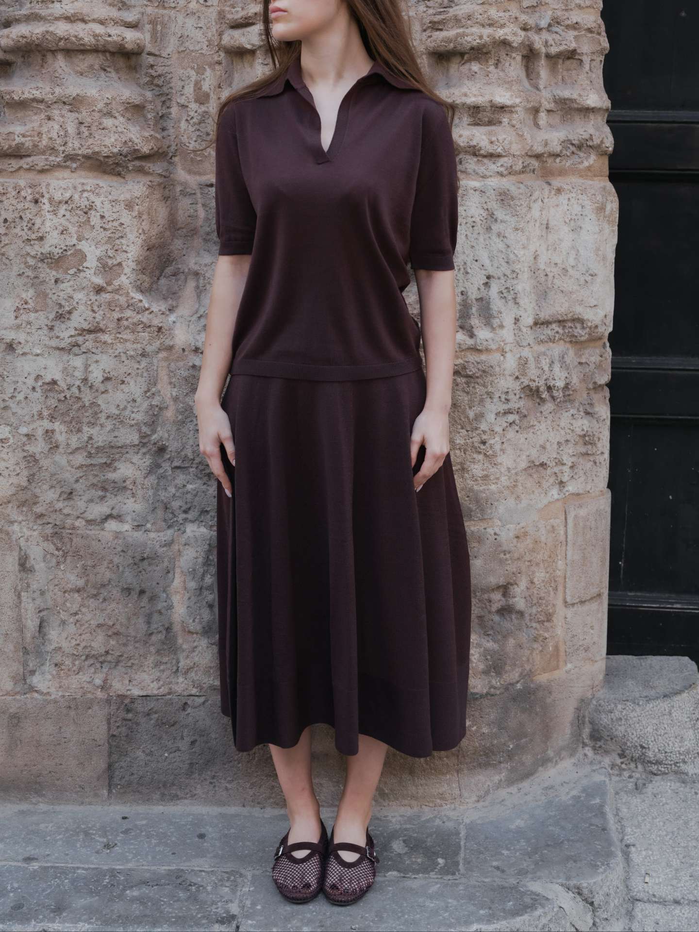Extra Fine Merino Wool A-Line Skirt (3D-Knit) - immagine 3