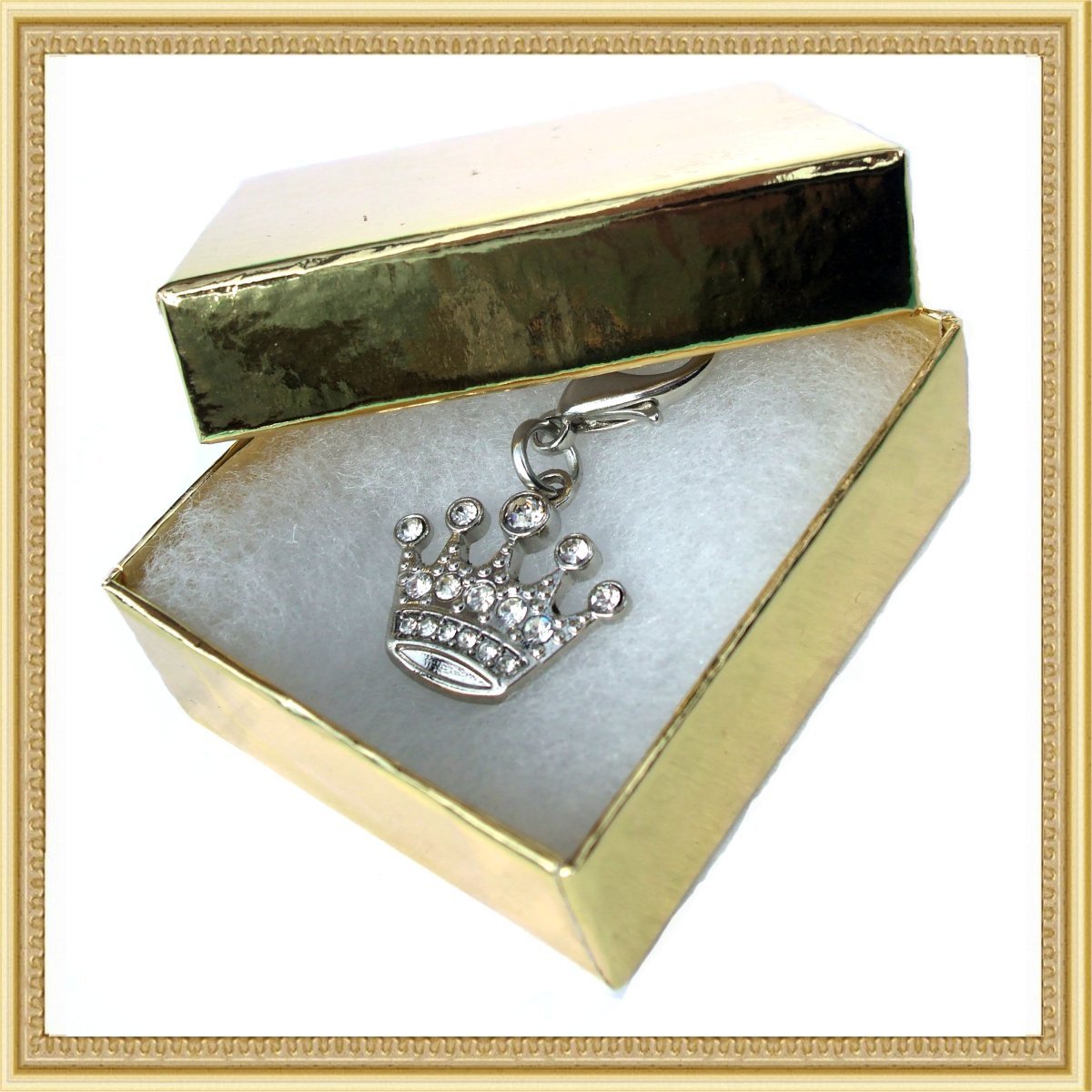 Crystal Crown Dog Cat Charm Silver - immagine 3