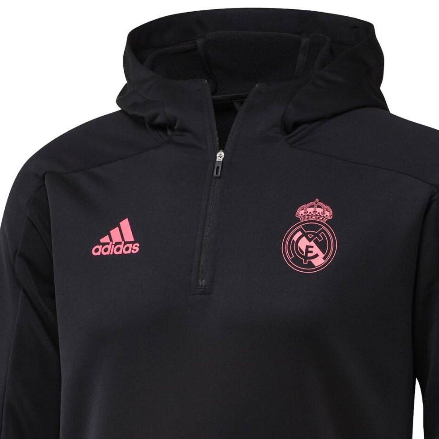 Real Madrid black/grey hooded training technical tracksuit 2020/21 - Adidas - immagine 2