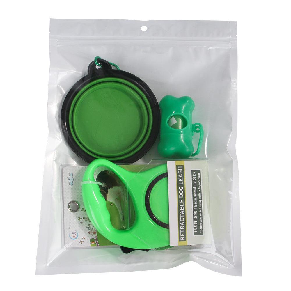 3-In-1 Dog Traction Rope And Folding Bowl Set - immagine 5