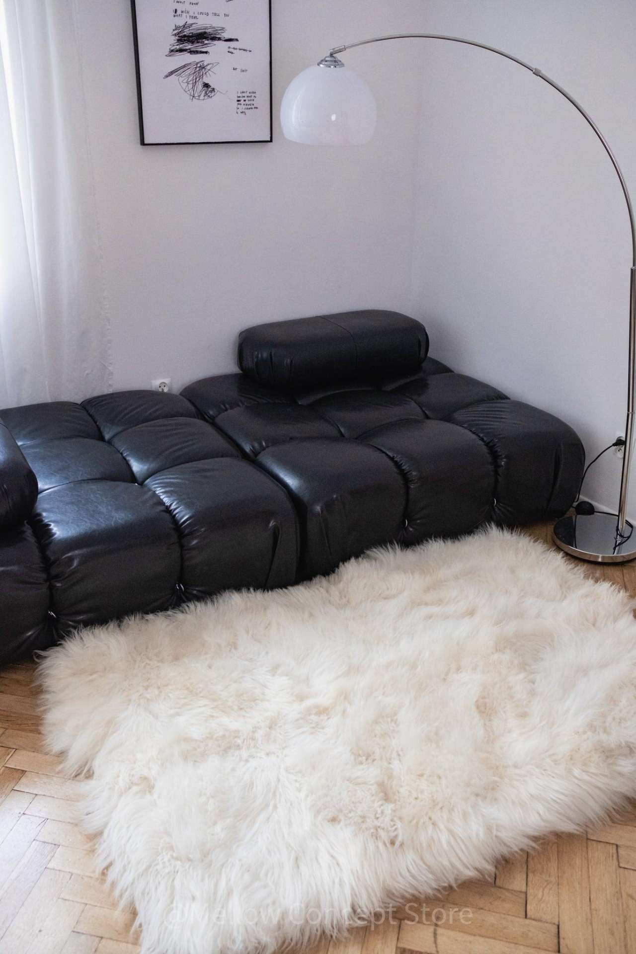 Natural Sheepskin Ivory Carpet - Rectangle - immagine 4