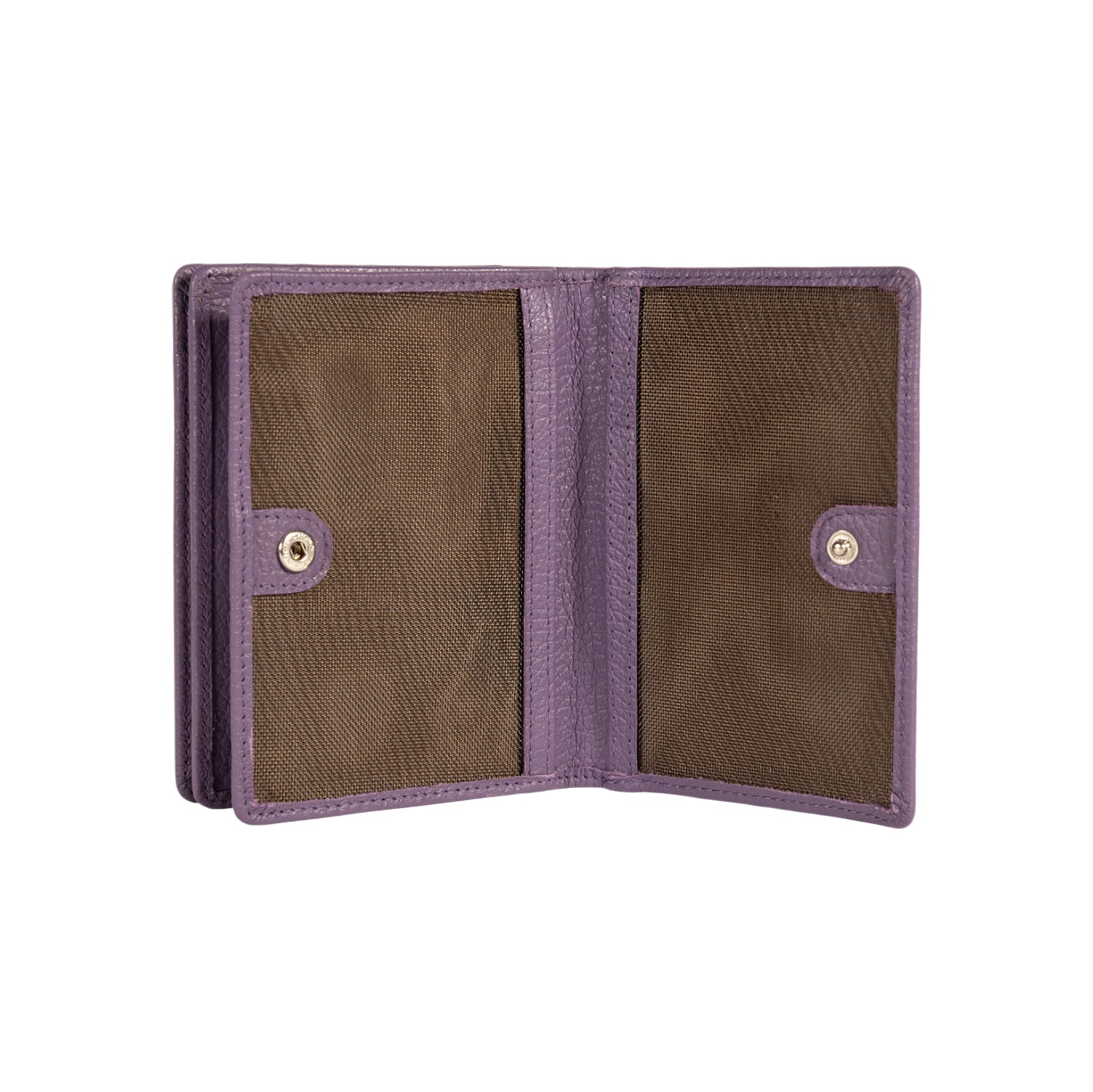 RB1080SY | Women's Wallet Made in Italy in Genuine Dollar Grain Leather. Color: Purple. Dimensions (closed): 13 x 9 x 2.5 cm - immagine 3