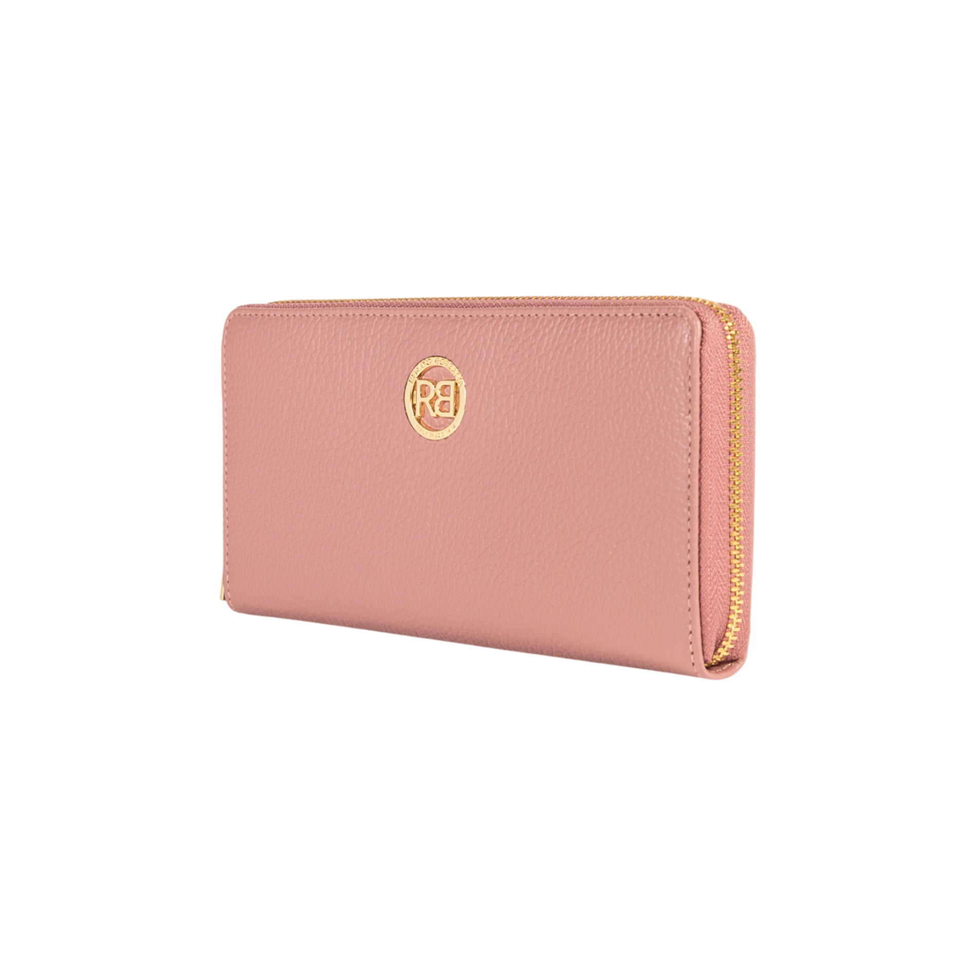 RB1081GAZ | Women's zip-up wallet, Made in Italy in genuine grained leather. Antique pink color. Dimensions: 20 x 10 x 2.5 cm. - immagine 2