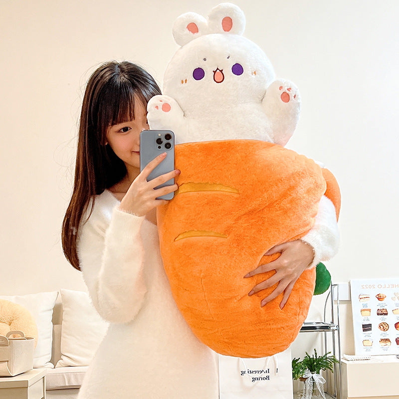 Radish Rabbit Plush Cat and Dog Pillow Toy - immagine 3