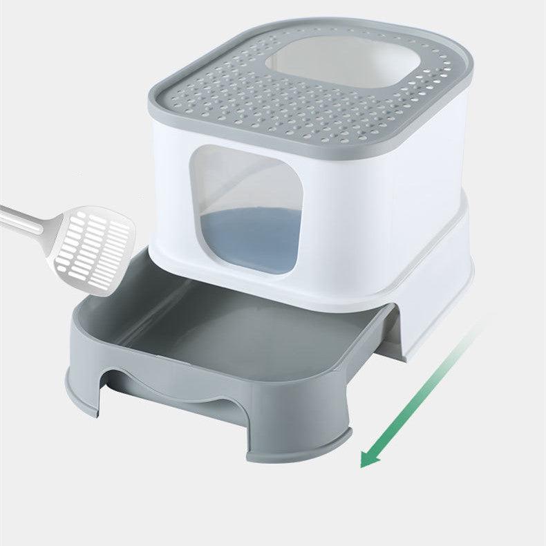 Splashguard Cat Litter Basin - Stylish And Practical Closed Design - immagine 2