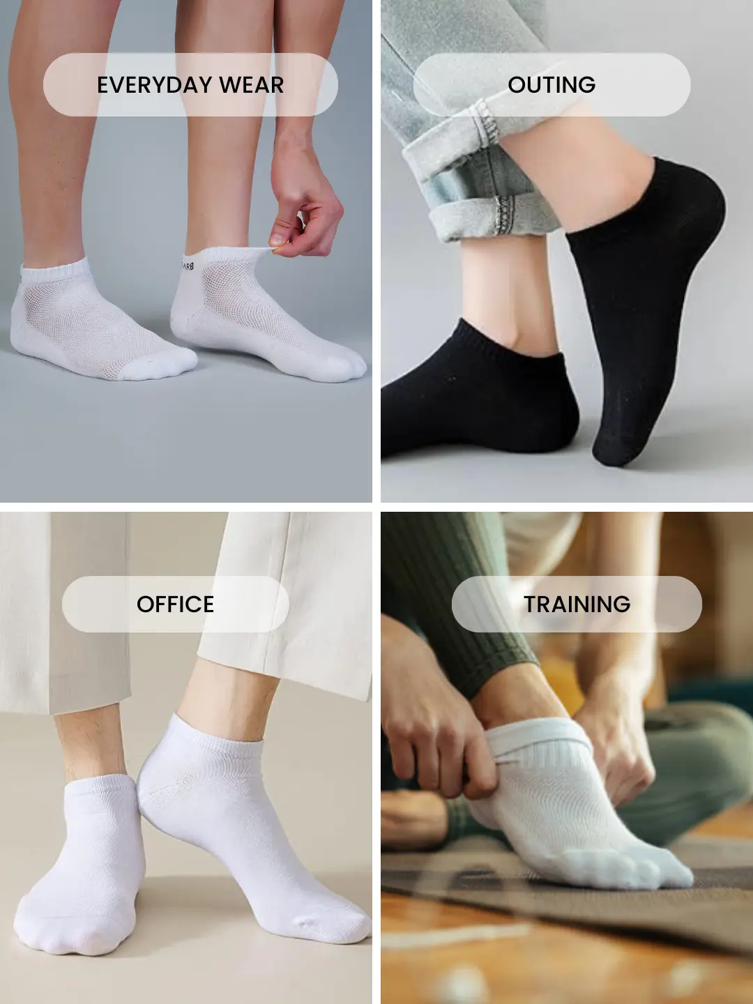 Low Ankle Socks for Men and Women Pack of 4 Pairs - immagine 8