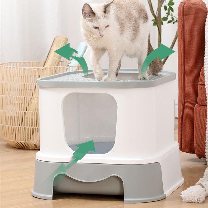 Splashguard Cat Litter Basin - Stylish And Practical Closed Design - immagine 5