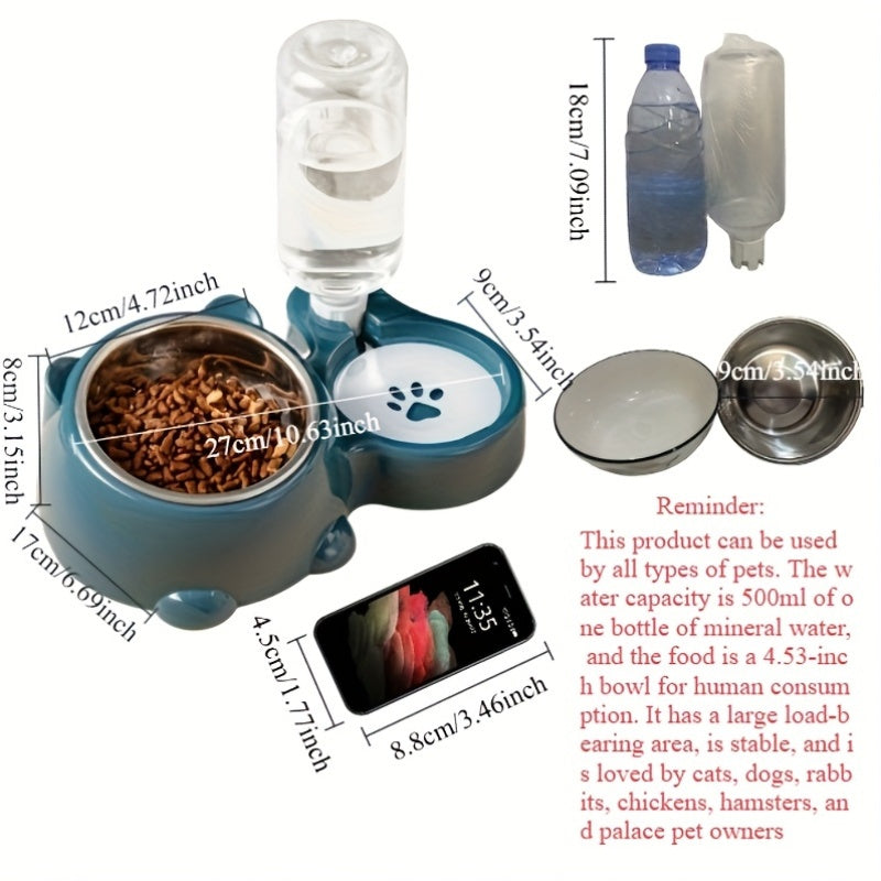 2-in-1 Pet Feeder with Automatic Water Dispenser - immagine 2