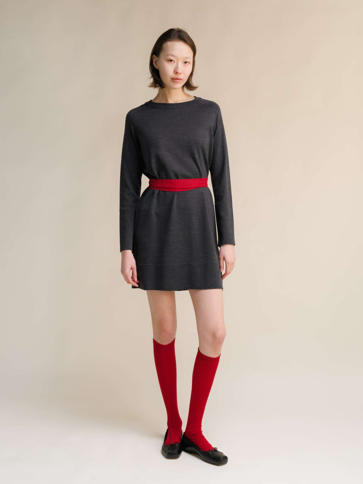 Extra Fine Merino Wool Crewneck Midi Dress - immagine 7