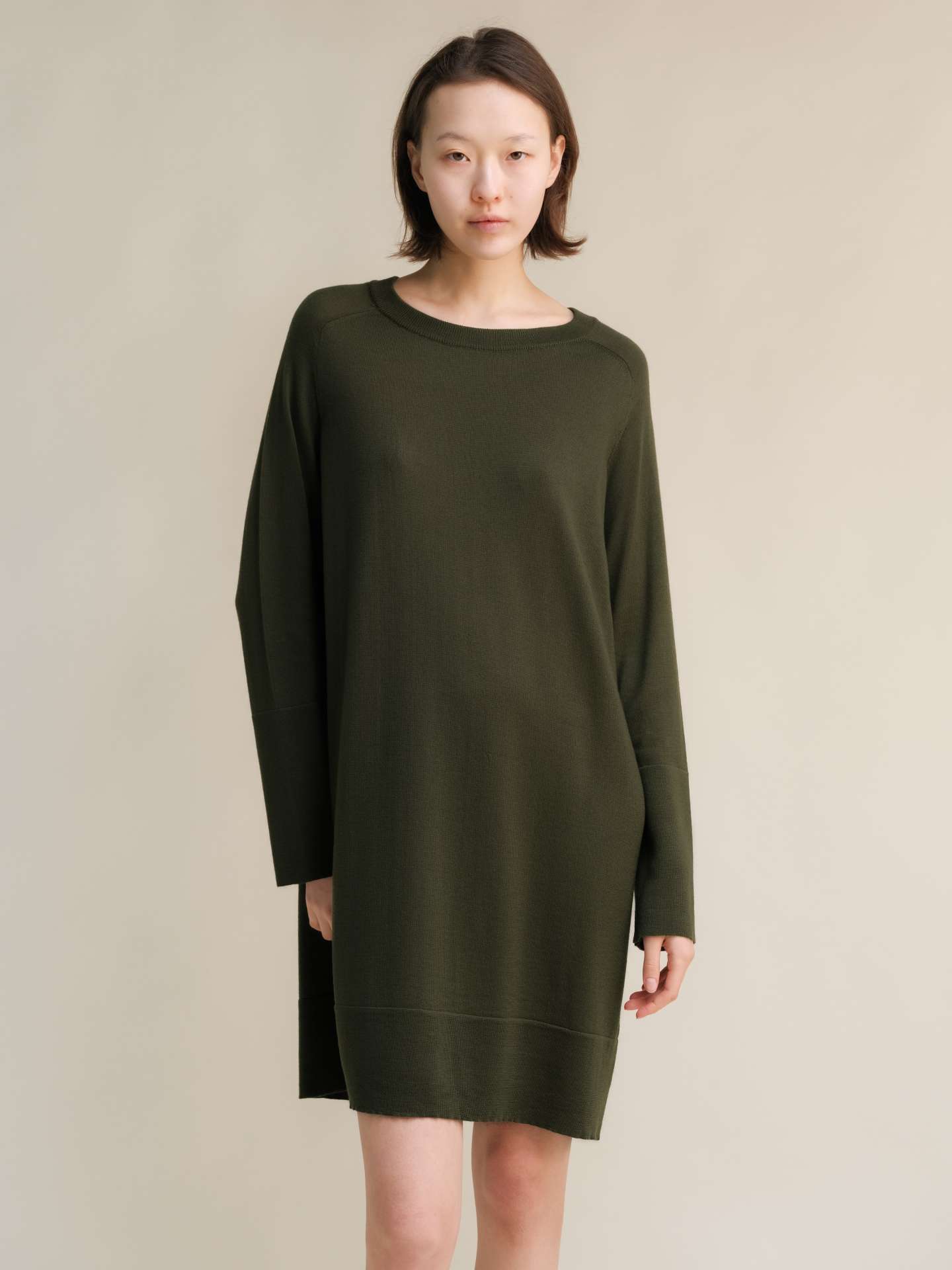 Extra Fine Merino Wool Crewneck Midi Dress - immagine 13