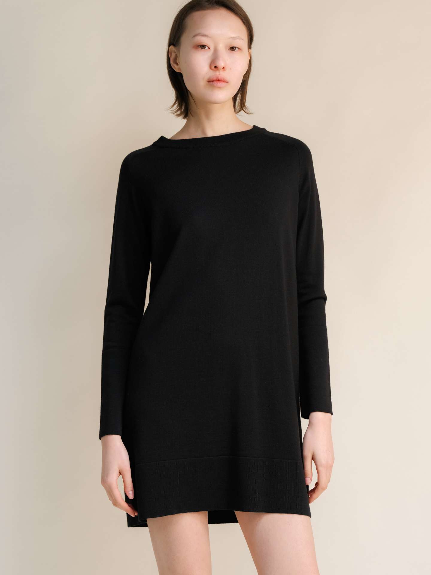 Extra Fine Merino Wool Crewneck Midi Dress - immagine 3