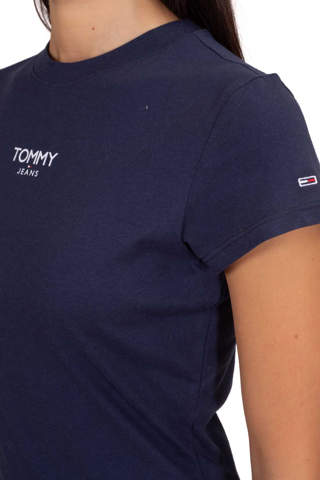 TOMMY JEANS - T-shirt donna slim con logo frontale  - Taglia XL - immagine 5