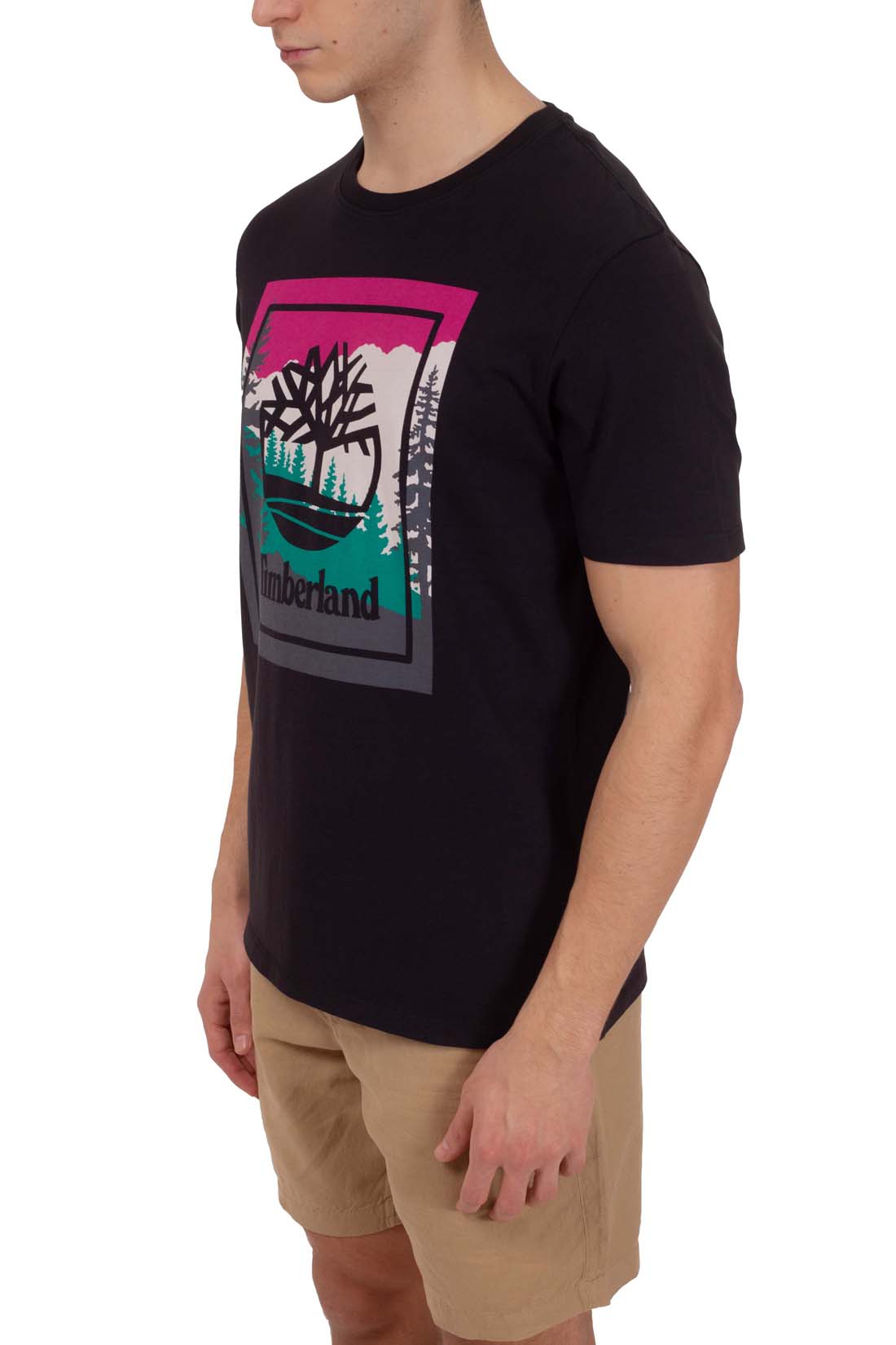 TIMBERLAND - Men's T-shirt with colorblock logo - immagine 4