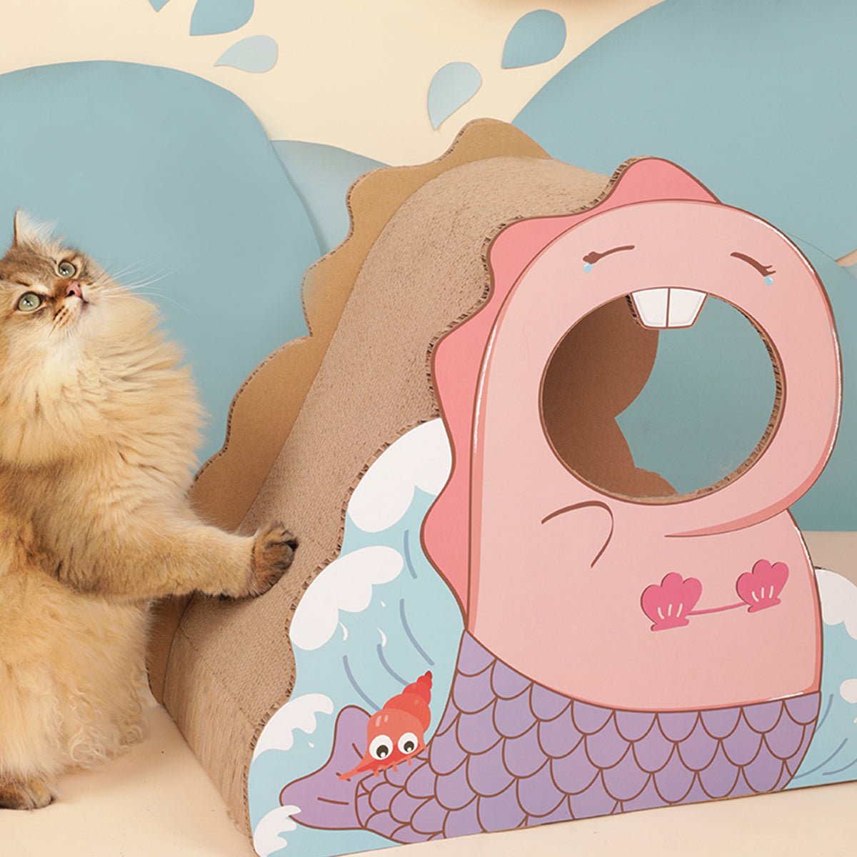 Little Dinosaur Pink Cat Scratching Board - immagine 3