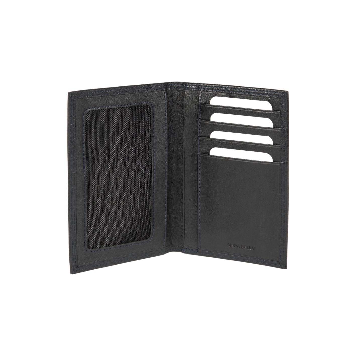K10222AB | Porta Documenti + Passaporto in Vera Pelle pieno fiore, con leggera grana. Colore Nero. Dimensioni da chiuso: cm 10 x 14 x 1 - Confezione: Gift Box rigido fondo/coperchio - immagine 2