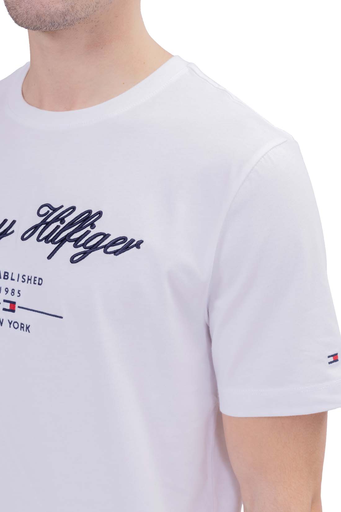 TOMMY HILFIGER - Men's regular T-shirt with embroidered logo  - Size XXL - immagine 17