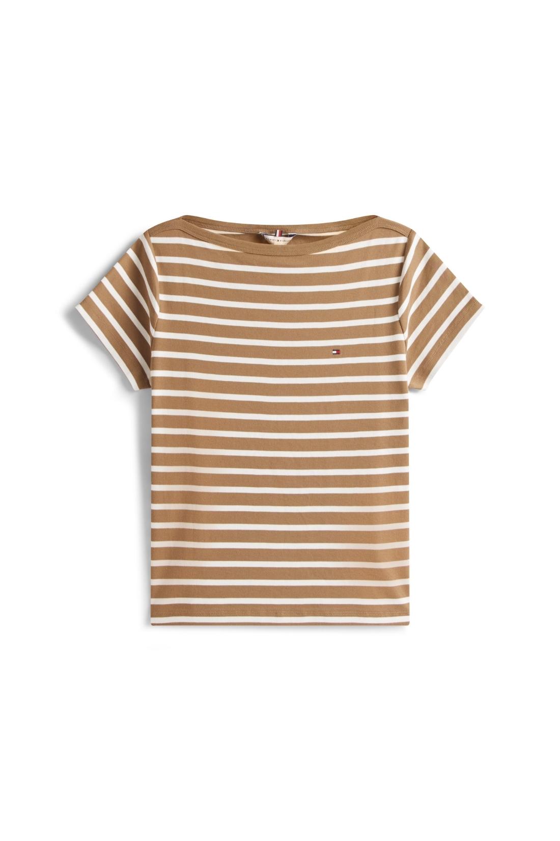 TOMMY HILFIGER - T-shirt donna a righe con scollo a barca - immagine 15
