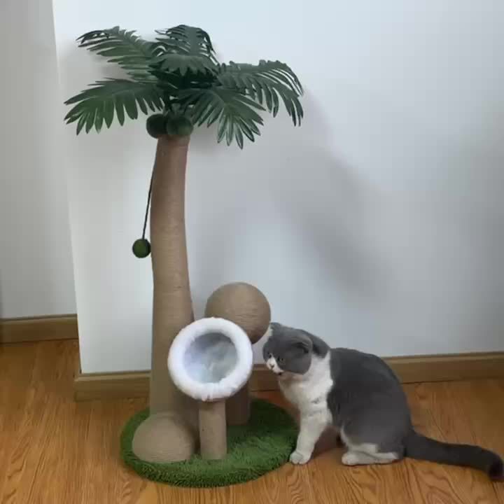 Coconut Tree Cat Scratching Post with Ball Toy - immagine 3