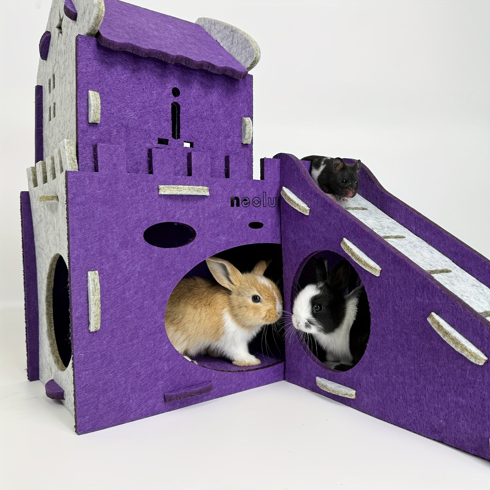 Felt Rabbit Hideaway Bunny Castle Indoor Habitat - immagine 4