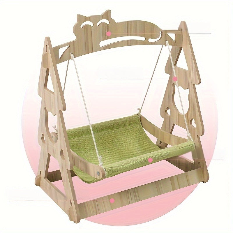 Cat Hammock Tree with Scratching Rope Lounger Bed - immagine 3