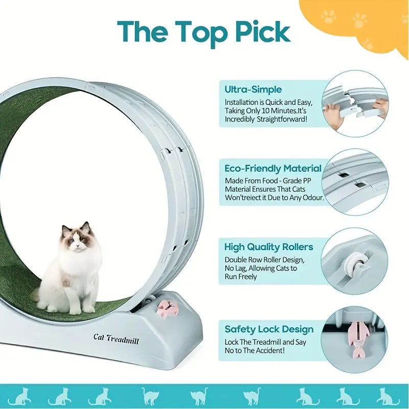 Pet Fitness Wheel - Interactive Treadmill for Cats and Dogs Grey - immagine 5