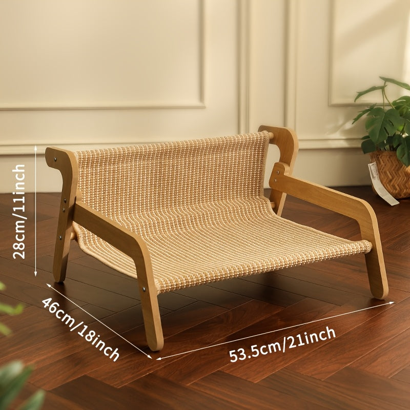 Cat Scratcher Hammock Linen Lounge Chair - immagine 5